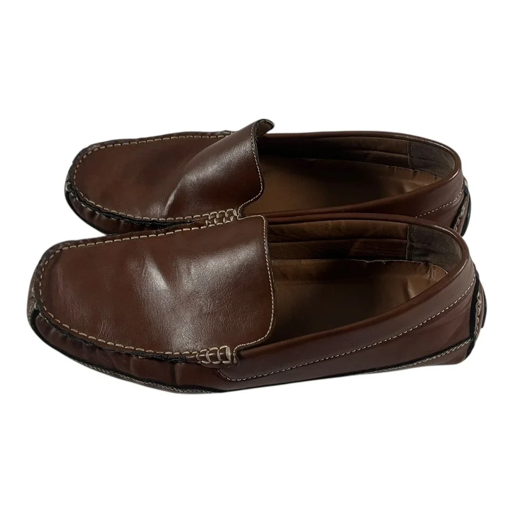 Saddlebred Brady Men's Brown Leather Driving Moccasins Loafers Shoes Size 11